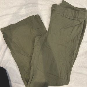 Linen army green pants